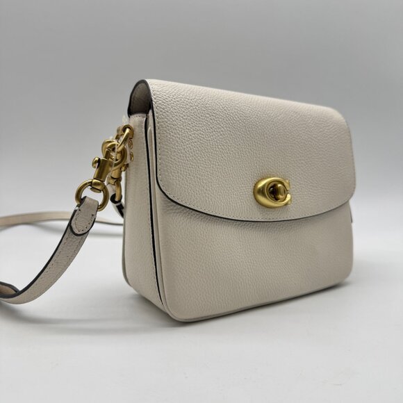 COACH Cassie 19 pebbled leather top handle small crossbody bag - White - Picture 7 of 14